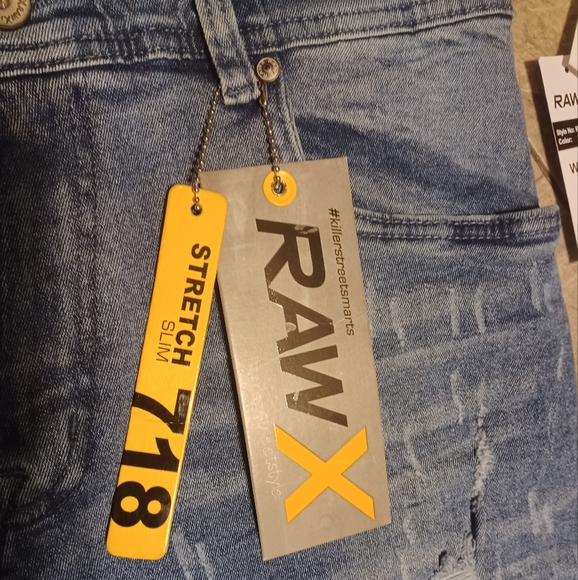 NWT Mens Raw X 718 Slim Stretch Jeans 36x32 - Picture 2 of 6